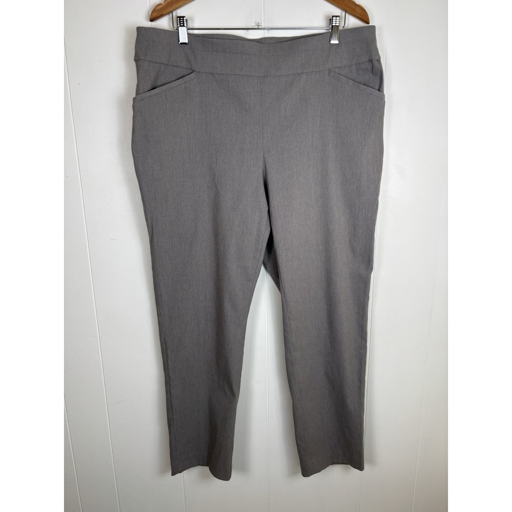 Chico's Perfect‎ Stretch Pull on Slim Leg Gray Ankle Pants Size 3 Short  XL/16